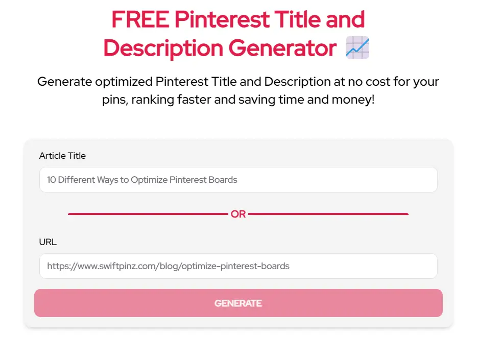 automatic pinterest description generator